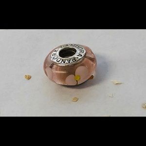 Pandora pink murano glass bead
